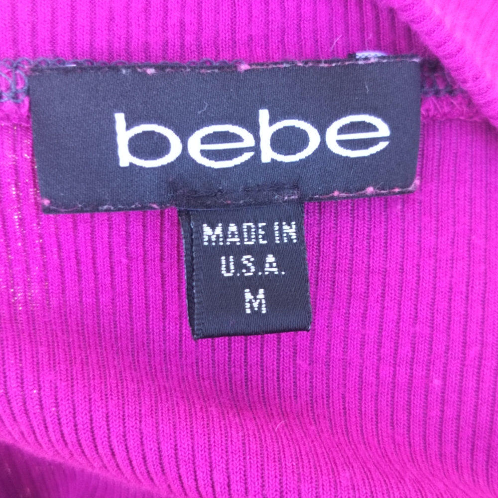 Bebe Fuchsia Long-Sleeve Logo Top - Picture 2 of 11